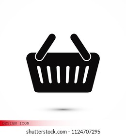 basket icon, stock vector illustration flat design style