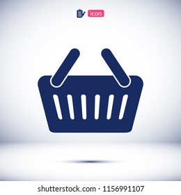 basket icon, stock vector illustration flat design style