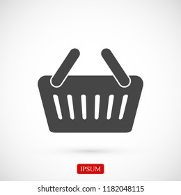basket icon, stock vector illustration flat design style