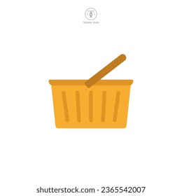 Icono de cesta ilustración vectorial aislada en fondo blanco