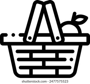 basket icon. Thin Linear Style Design Isolated On White Background