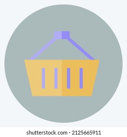 Basket Icon in trendy flat style isolated on soft blue background