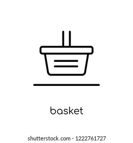 basket icon. Trendy modern flat linear vector basket icon on white background from thin line collection, outline vector illustration