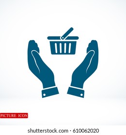 basket icon, vector best flat icon, EPS