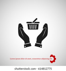 basket icon, vector best flat icon, EPS