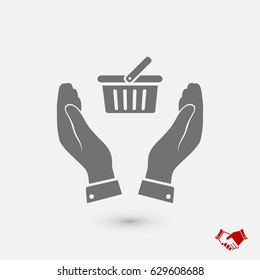 basket icon, vector best flat icon, EPS