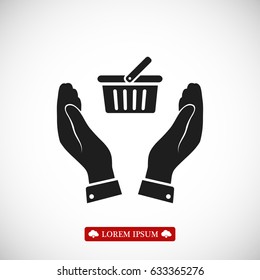 basket icon, vector best flat icon, EPS