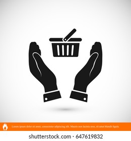 basket icon, vector best flat icon, EPS