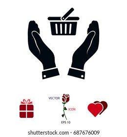 basket icon, vector best flat icon, EPS