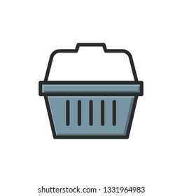 basket icon vector full colour design