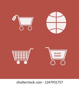 basket icon. basket vector icons set sale shopping cart, shopping cart and basketball ball