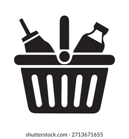 Icono de la Ilustración vectorial del icono de la cesta