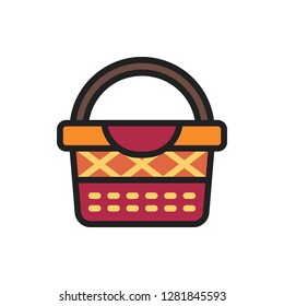 Basket Icon Vector Illustration in Filled Style for Any Purpose