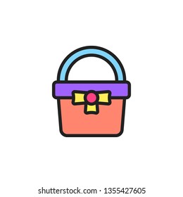 Basket Icon Vector Illustration in Filled Style for Any Purpose