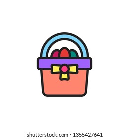 Basket Icon Vector Illustration in Filled Style for Any Purpose