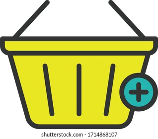 ilustración vectorial de icono de cesta plana