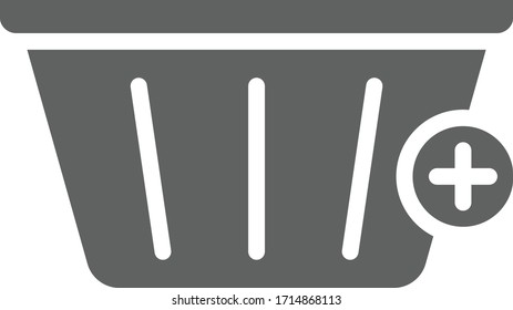 ilustración vectorial de icono de cesta plana