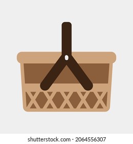 Basket icon vector illustration in flat style about summer, use for website mobile app presentation