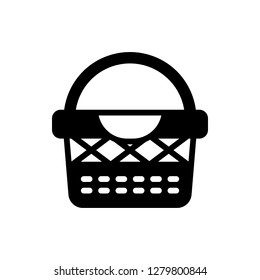 Basket Icon Vector Illustration in Glyph Style for Any Purpose