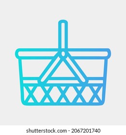 Ilustración vectorial de icono de cesta en estilo gradiente sobre el verano, uso para presentación de aplicación móvil del sitio web