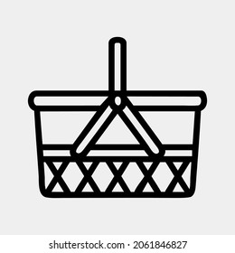 Basket icon vector illustration in line style about summer, use for website mobile app presentation