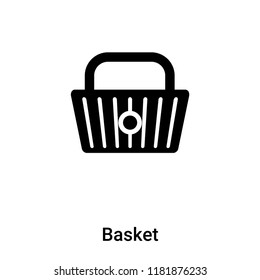 Basket icon vector isolated on white background, logo concept of Basket sign on transparent background, filled black symbol