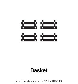 Basket icon vector isolated on white background, logo concept of Basket sign on transparent background, filled black symbol