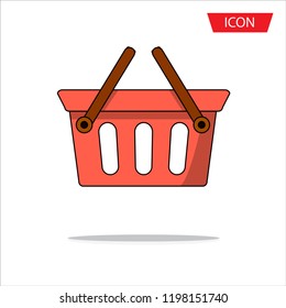 Basket icon vector isolated on white background.