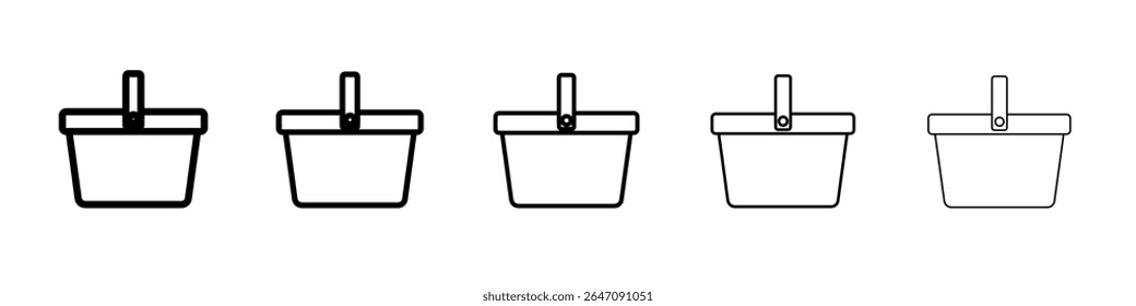 basket icon vector outline symbol or illustration