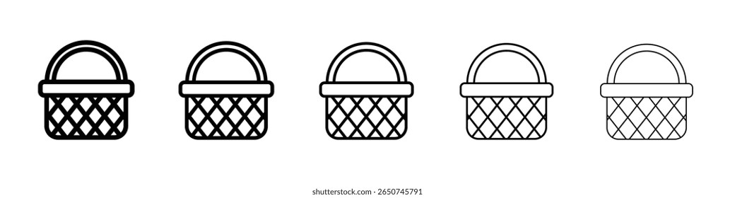 basket icon vector outline symbol or illustration