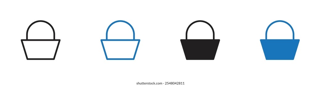 Basket icon Vector set outline
