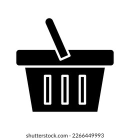 Vector de icono de canasta. Señal de la ilustración del carro de compras. Compra el símbolo del paquete. Logo de compras.