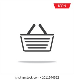 Basket icon vector or shopping symbol isolated on white background.