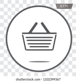 Basket icon vector or shopping symbol isolated on background.