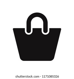 Basket icon vector. Shopping basket symbol. Picnic bag pictogram, flat vector sign isolated on white background. Simple vector illustration for graphic and web design.