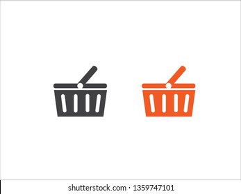 Basket icon vector or shopping symbol isolated on background.