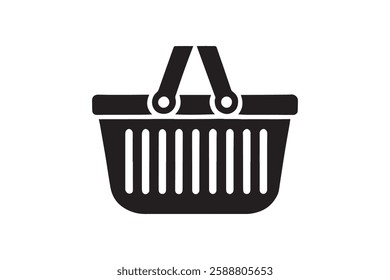 basket icon vector silhouette isolated in white background