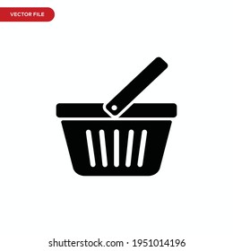 Basket icon vector. Simple shopping basket sign