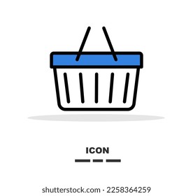 Basket icon vector in simple style