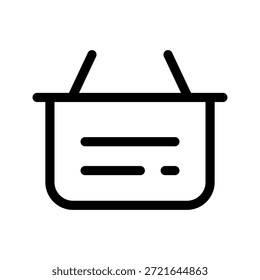 Ilustração de design de símbolo de vetor de ícone de cesta