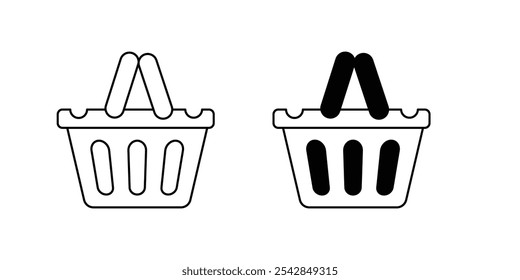 basket icon with white background vector stock illustration