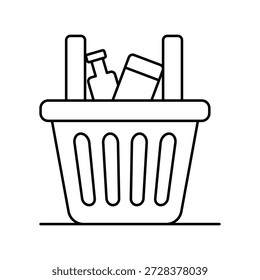 Icono de cesta con fondo blanco Vector Ilustración de stock