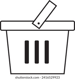Icono de la cesta Activo vectorial blanco