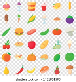 Basket icons set. Cartoon style of 36 basket vector icons for web for any design