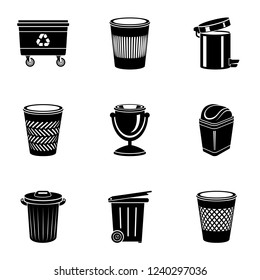 Basket icons set. Simple set of 9 basket vector icons for web isolated on white background