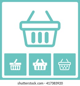 Basket icons. Web vector graphic. Design collection.