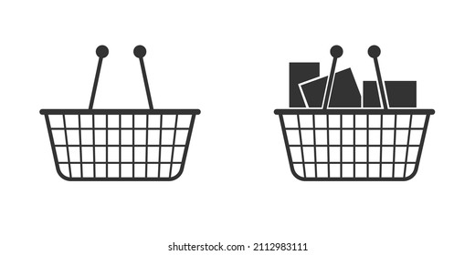 Basket icon,vector illustration. Flat design style. vector basket icon illustration isolated on White background.