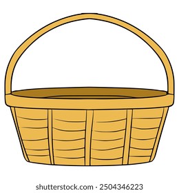 basket illustration hand drawn isoalted vector