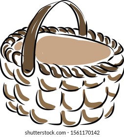 Basket, illustration, vector on white background.