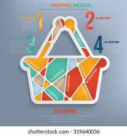 Basket info graphic design,clean vector